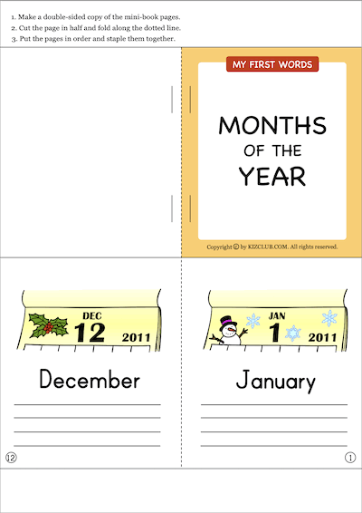 Months Mini Book